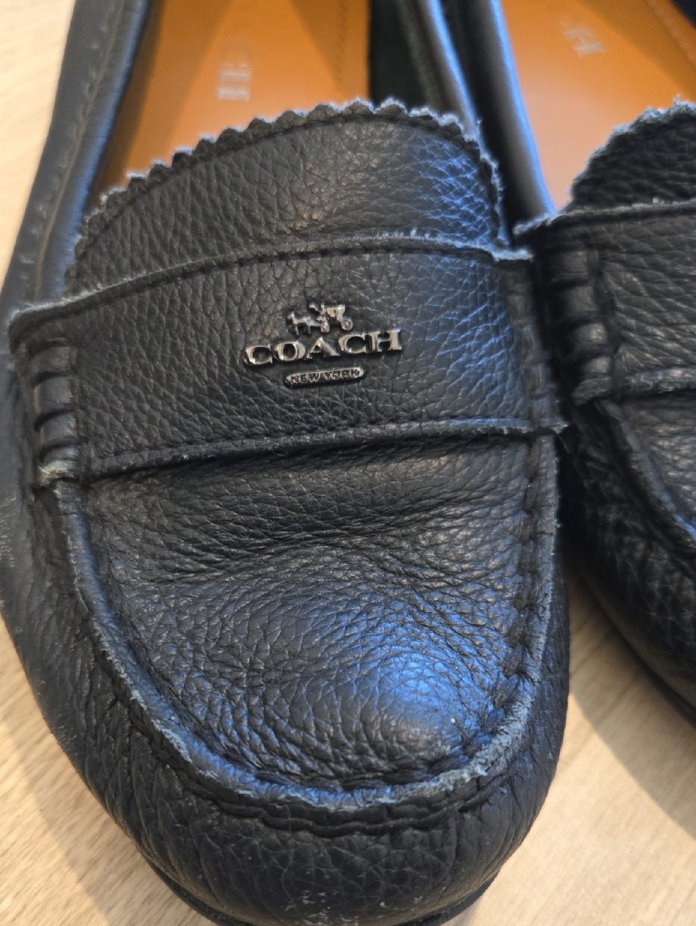 Coach Odette Black Leather Slip-on Shoes - Picture 2 of 6